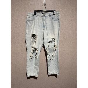 Aeropostale‎ Women's Ripped Distressed Light Wash Denim Jeans Medium